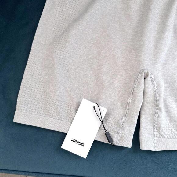 NWT Gymshark Vital Seamless Shorts Light Grey Marl XL High Waist Stretch Workout - Picture 5 of 8